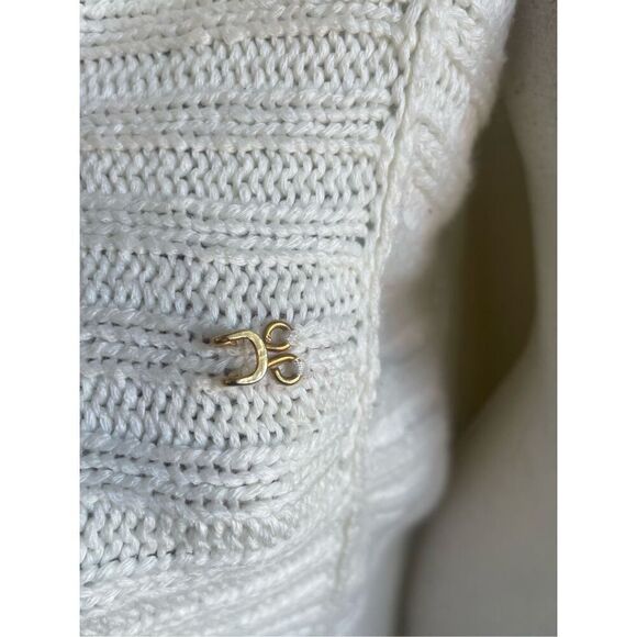 Lilly Pulitzer Cream Front Clasp Open Front Cardigan Sweater M - Picture 10 of 14